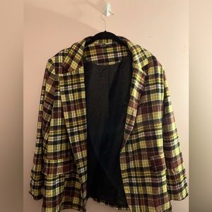 Oversized Plaid Blazer